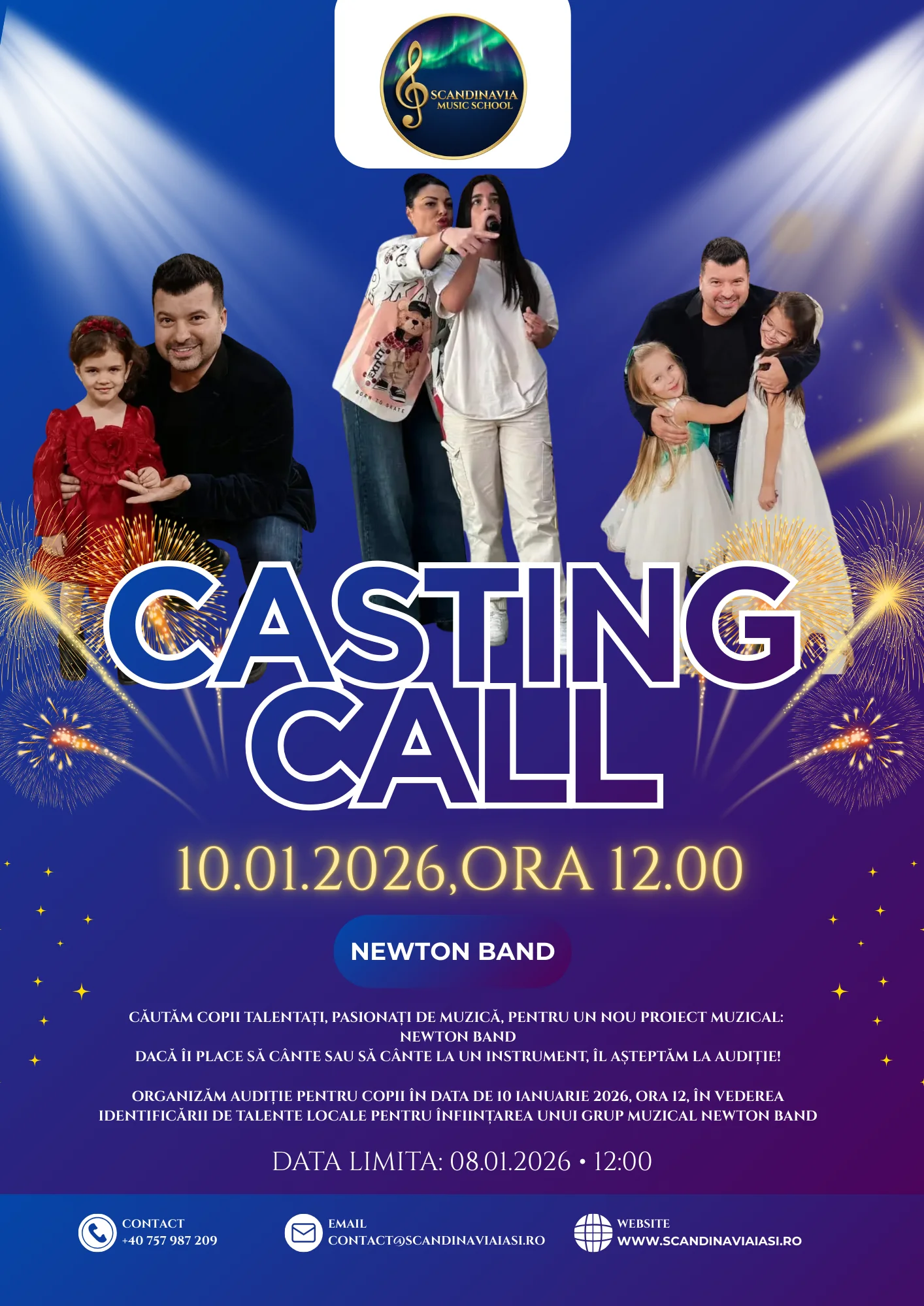 Casting Call Newton Band 2026 - SCANDINAVIA Music School caută copii talentați pentru noul proiect muzical